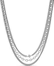 Sheryl Lowe Triple Chain Necklace With Diamond Donut