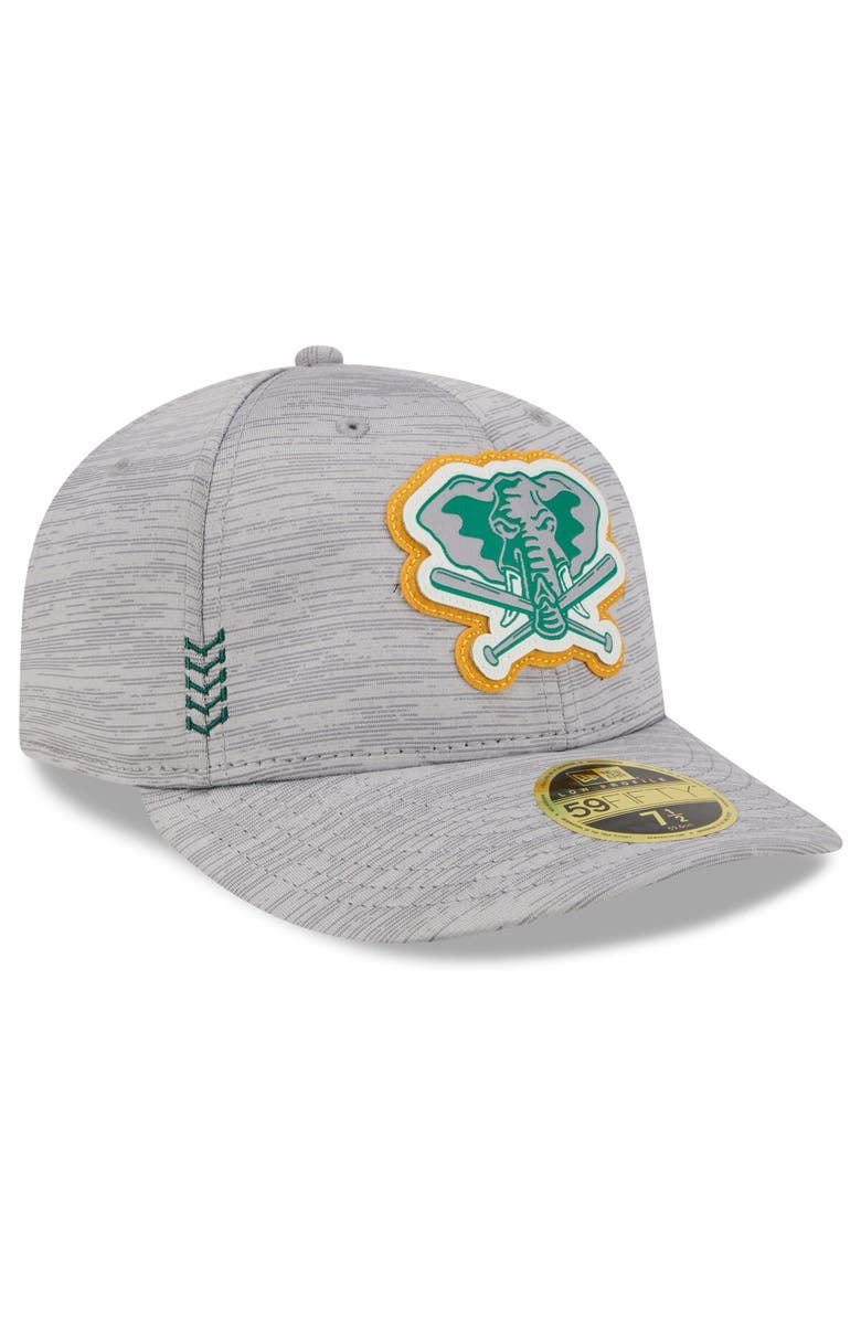 New Era Men's New Era Gray Oakland Athletics 2024 Clubhouse Low Profile 59FIFTY Fitted Hat, Alternate, color, Heather Gray