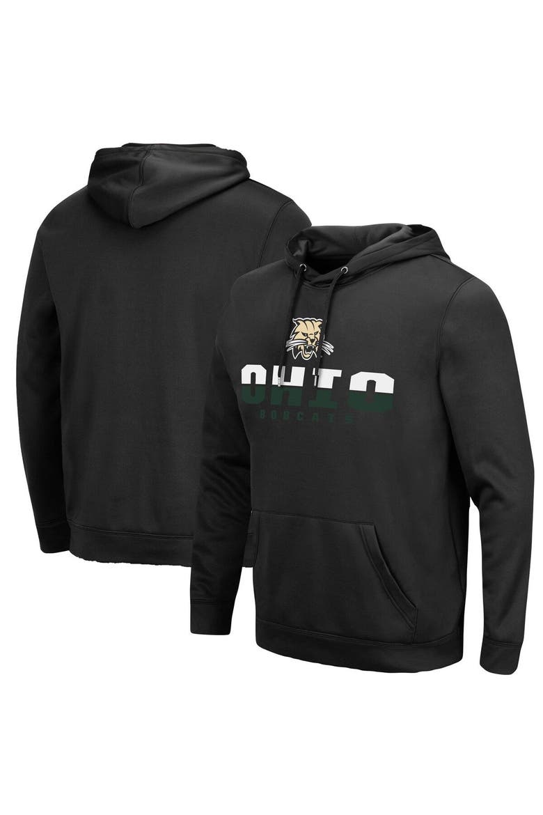 Men's Colosseum Black Ohio Bobcats Lantern Pullover Hoodie, Main, color, Black
