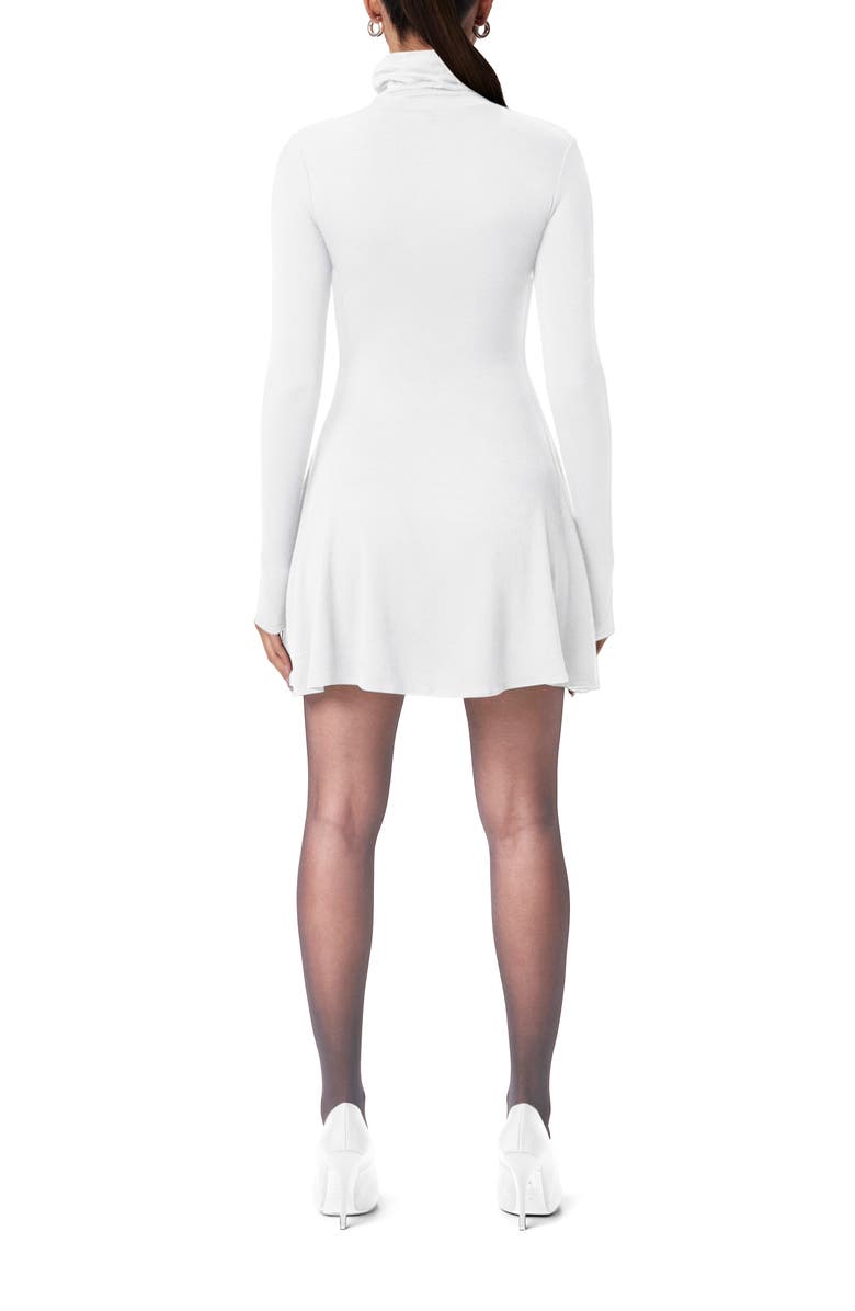 Naked Wardrobe Long Sleeve Turtleneck Minidress, Alternate, color, White