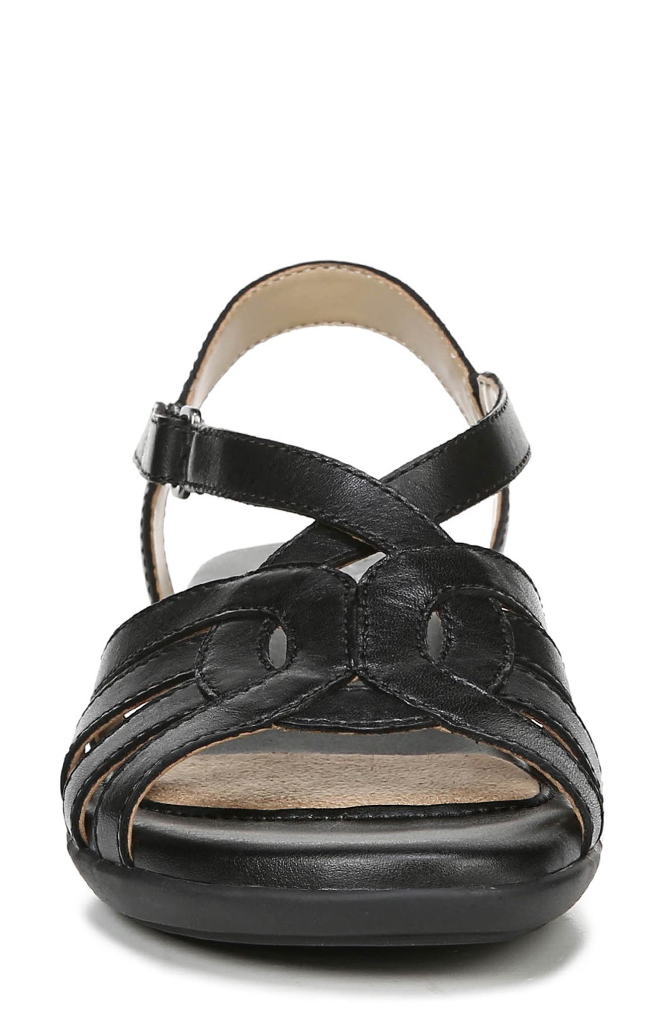 Nalani Strappy Sandal, Alternate, color, BLACK LEATHER