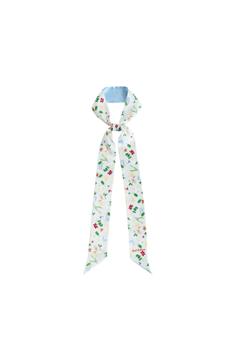 Lost Pattern "Jasmine Tea" Silk Skinny Scarf, Main, color, Blue