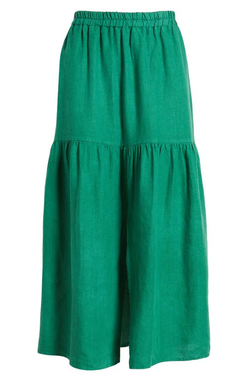 Nation Ltd Esmeralda Linen Midi Skirt In Verdant Green