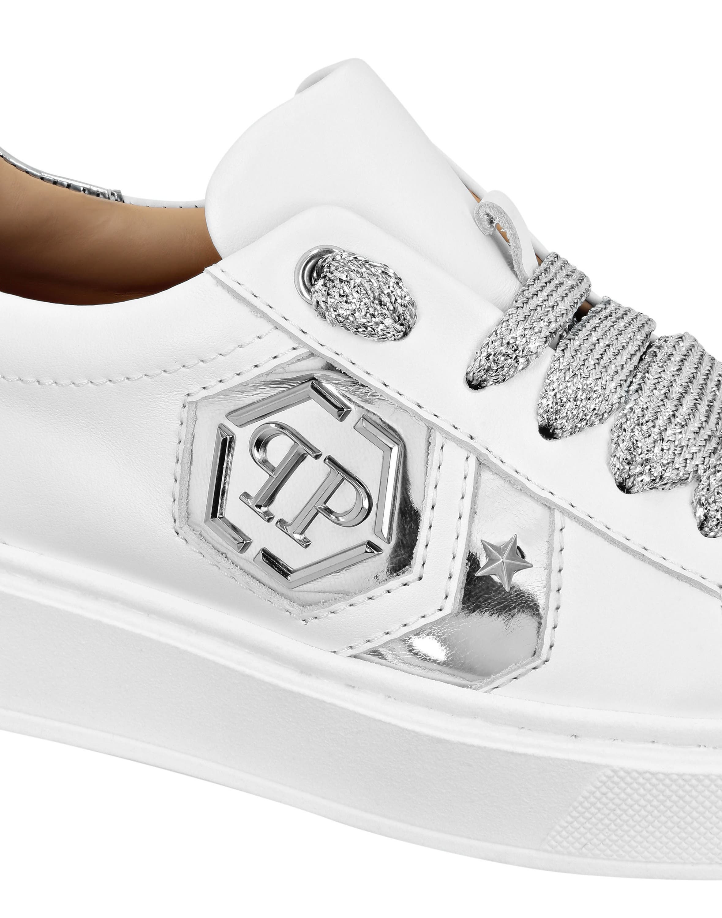 Lo-Top Sneakers Hexagon Girl, Alternate, color, white/silver