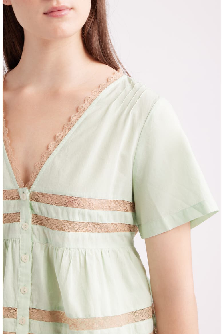 Tilda Lace Organic Cotton Top, Alternate, color, MINT
