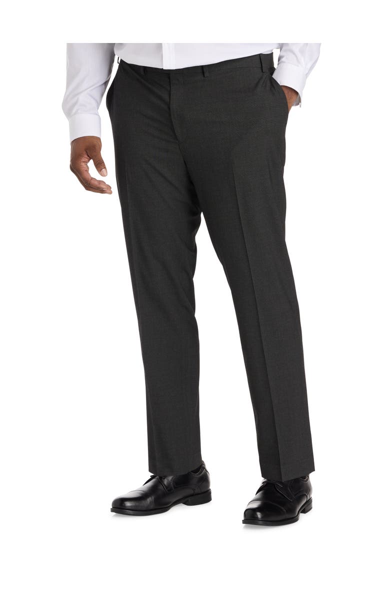 Michael Kors Big & Tall Birdseye Suit Pants, Main, color, Charcoal