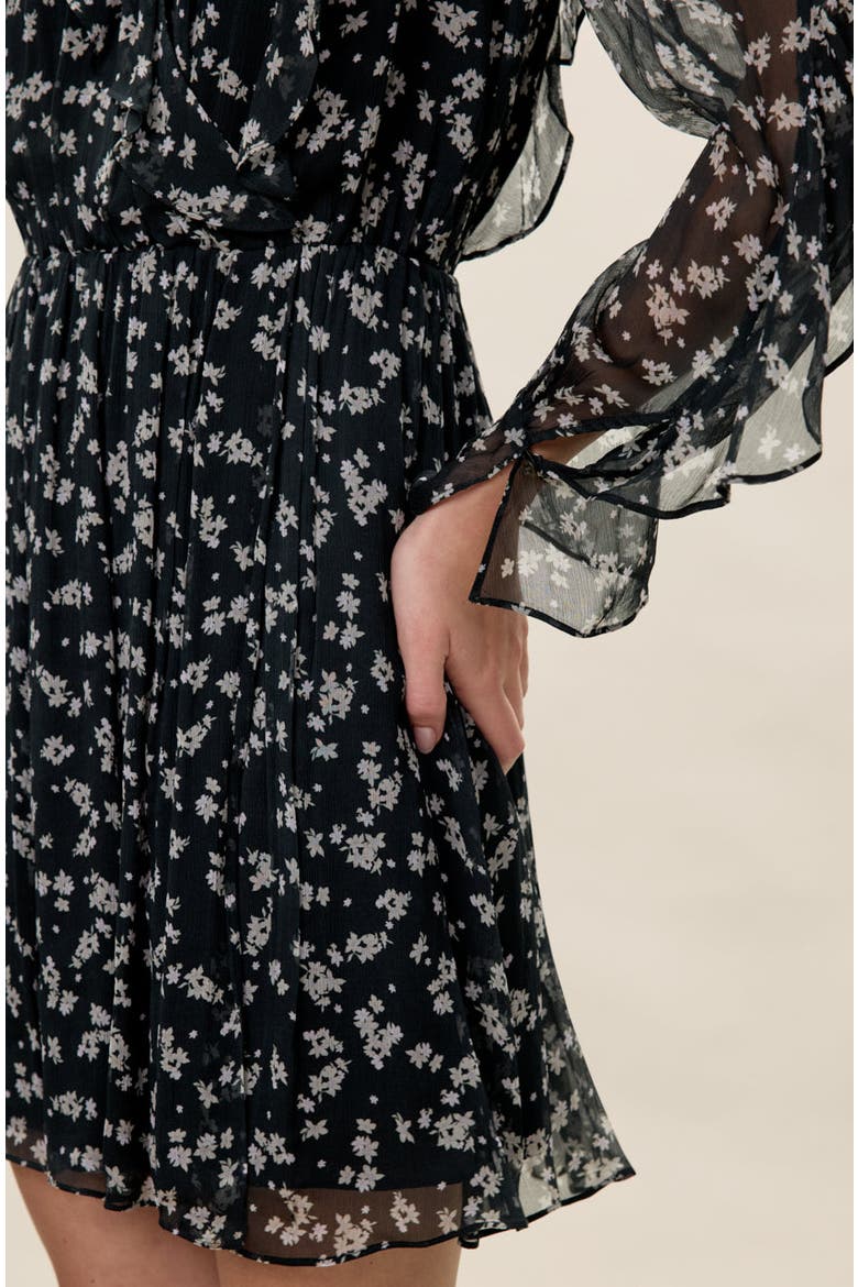Ditsy Floral Dress, Alternate, color, Black Multi
