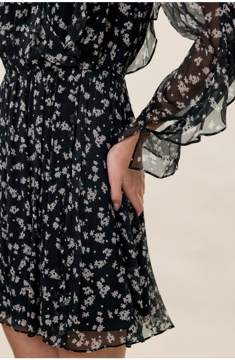 Rebecca Taylor Ditsy Floral Dress, Alternate, color, Black Multi