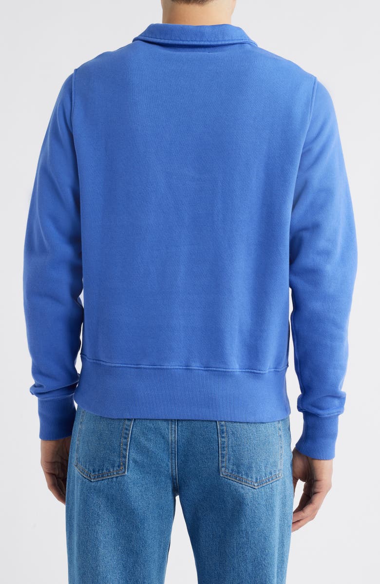 MERZ B SCHWANEN Quarter Zip Organic Cotton Sweatshirt, Alternate, color, Washed Blue