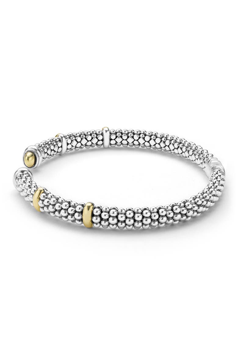 Signature Caviar Versa Cuff Bracelet, Alternate, color, TWO TONE
