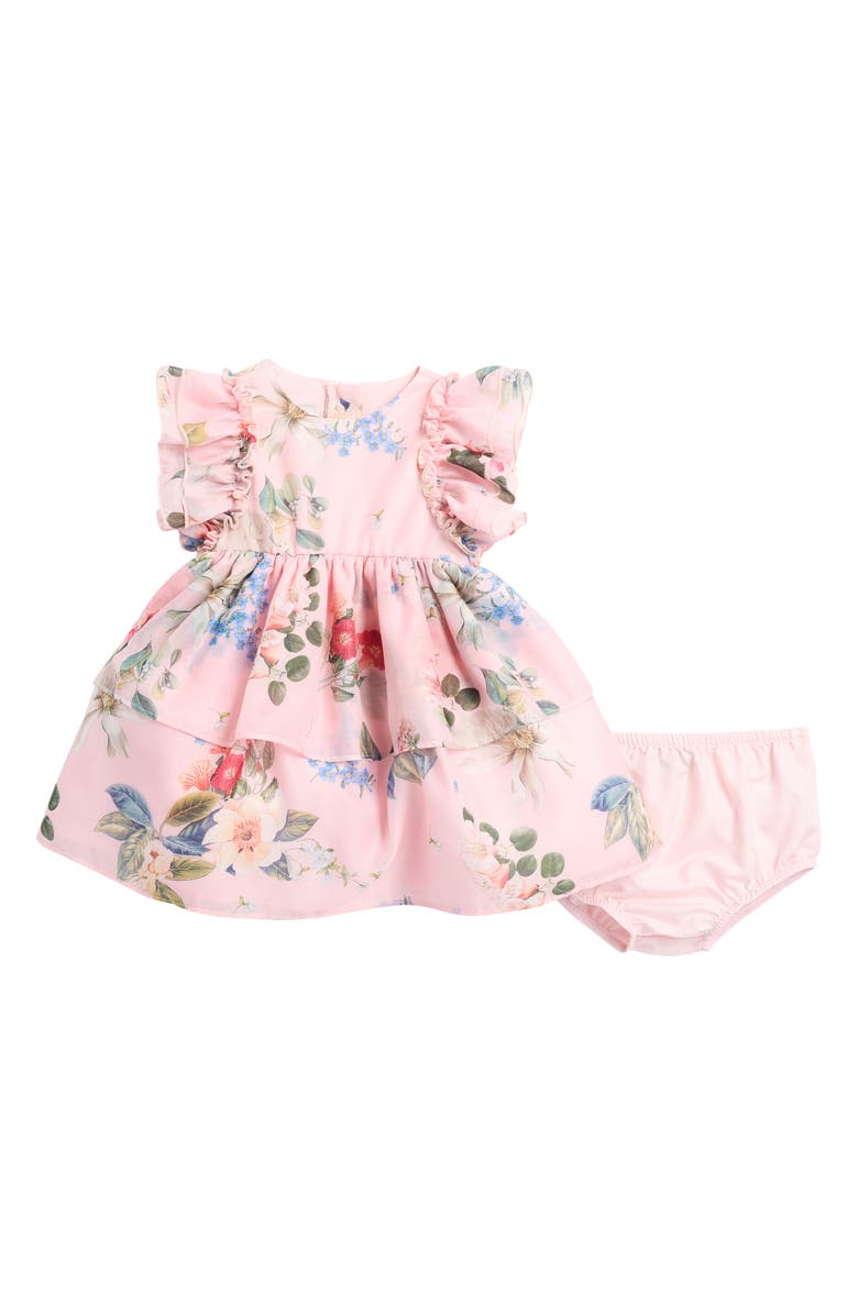 Pippa & Julie Rylie Floral Organza Party Dress & Bloomers, Main, color, 
