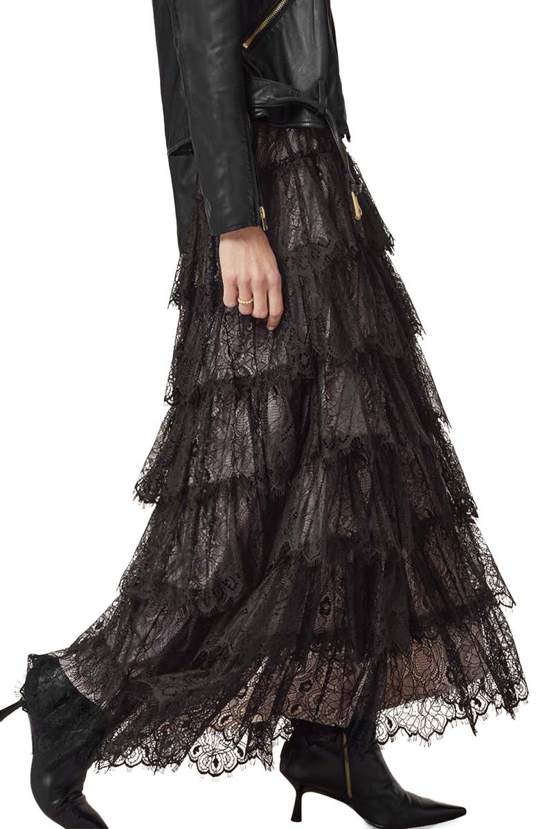 AllSaints Rory Lace Maxi Skirt, Alternate, color,