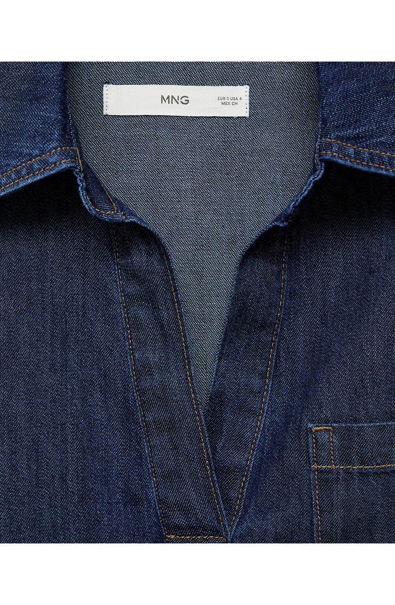 MANGO Sylvie Denim Popover Shirt, Alternate, color,
