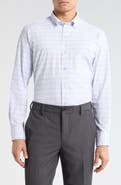 David Donahue Twill Check Performance Sport Shirt