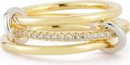SPHERA MILANO 14k Gold Plated Cubic Zirconia Triple Ring