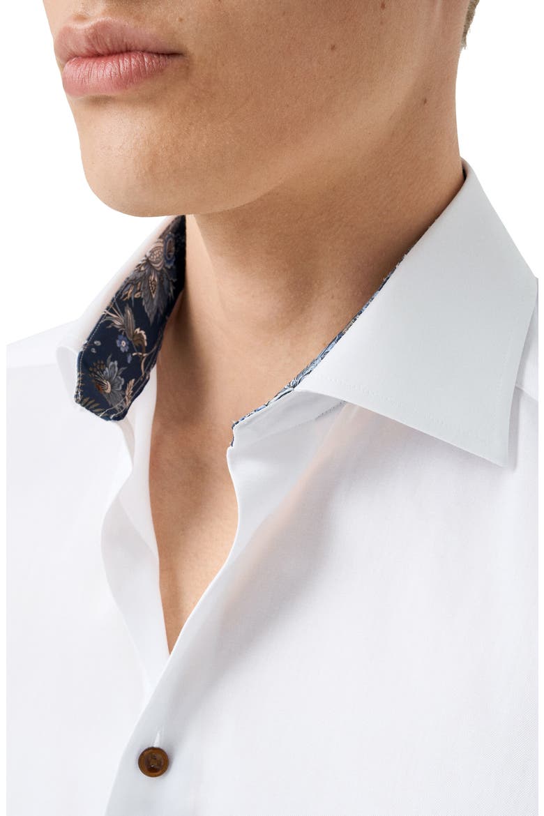 Slim Fit White Cotton Dress Shirt, Alternate, color, WHITE