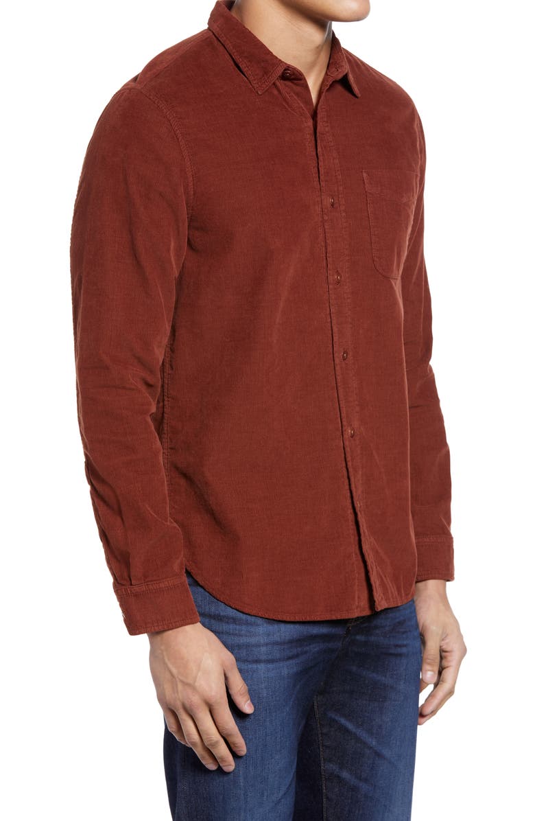 AG Colton Corduroy Button-Up Shirt, Alternate, color, Fired Copper