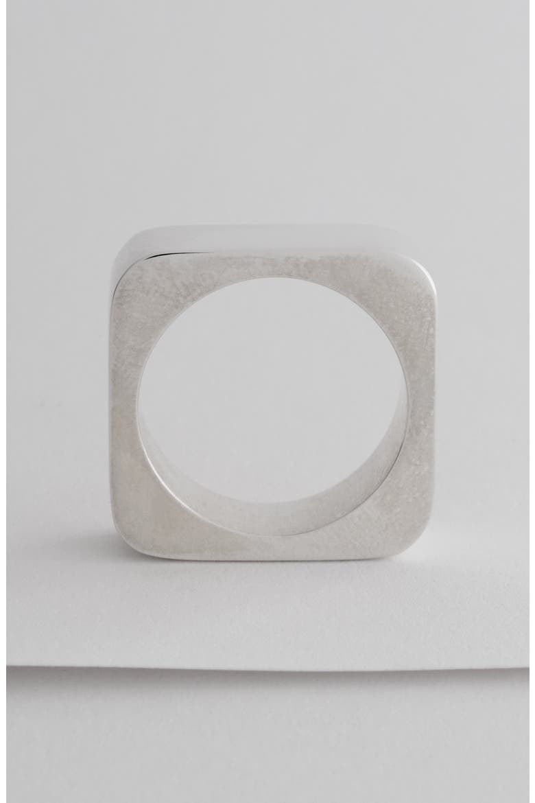 Square Ring in Solid Sterling Silver, Alternate, color, Polished Silver