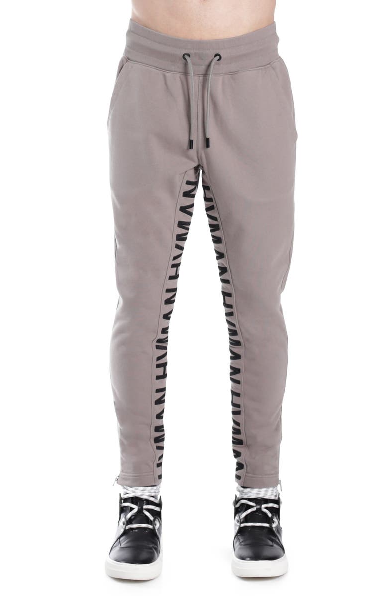 HVMAN Logo Knit Track Pants, Main, color, Satellite