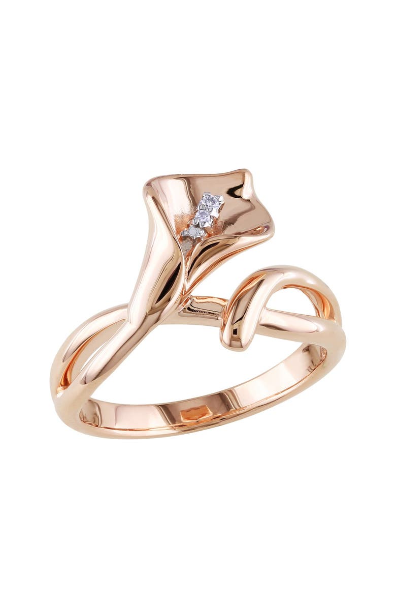 DELMAR Diamond Calla Lily Ring - 0.01 ctw, Main, color,