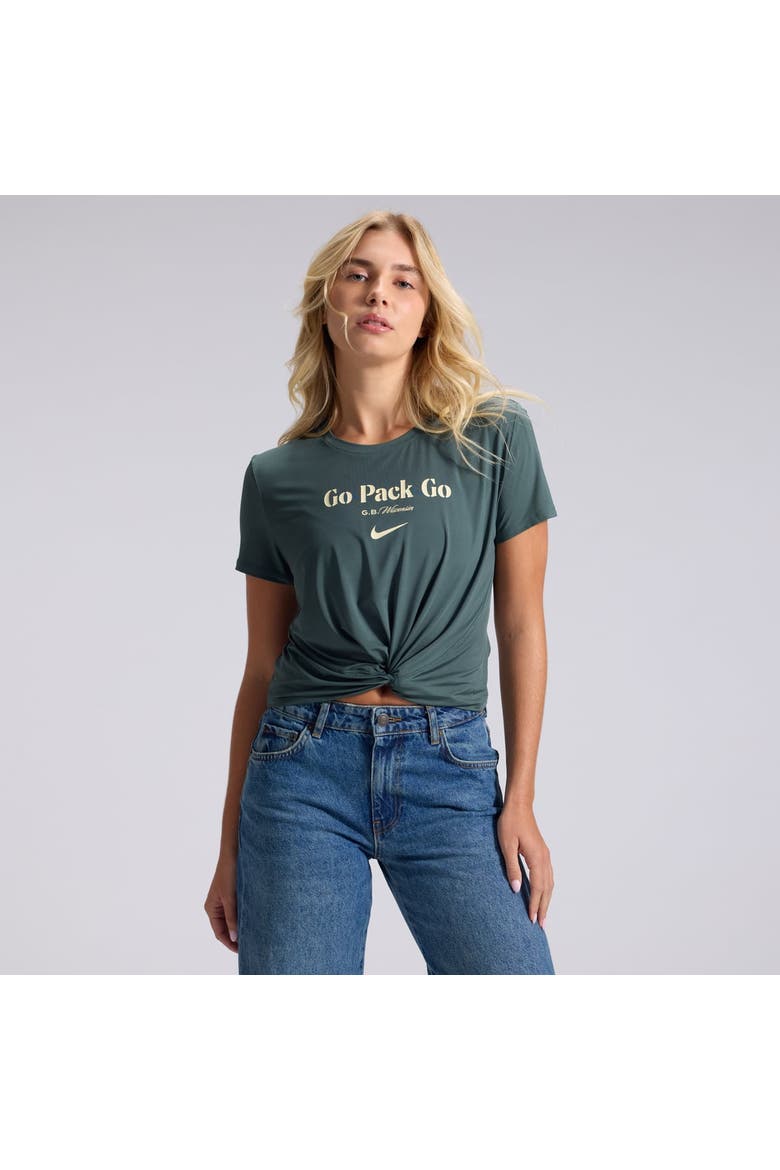 Women's Nike  Green Green Bay Packers 2026 Rivalries Collection Classic Twist Cropped T-Shirt, Main, color, Green