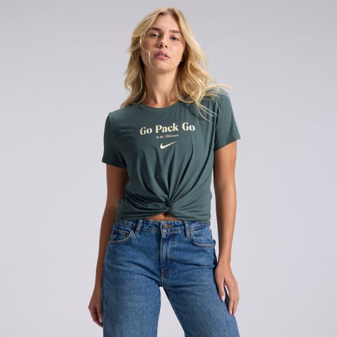 Women's Nike Green Green Bay Packers 2026 Rivalries Collection Classic Twist Cropped T-Shirt
