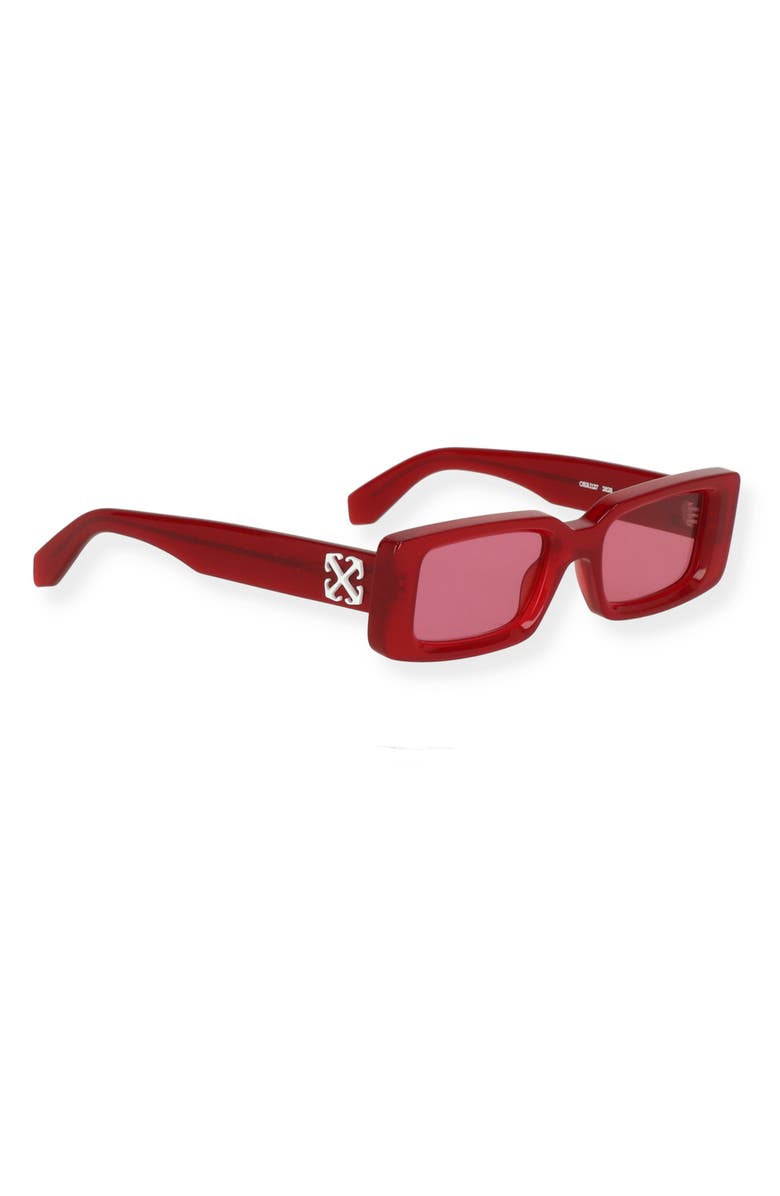Off-White 50mm Arthur Rectangular Sunglasses, Alternate, color, Burgundy Burgundy