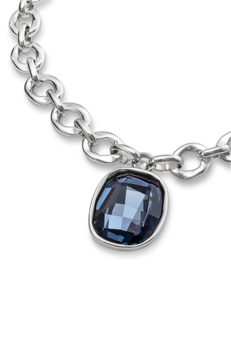 UNODE50 Sterling silver-plated short necklace and crystal, Alternate, color, 