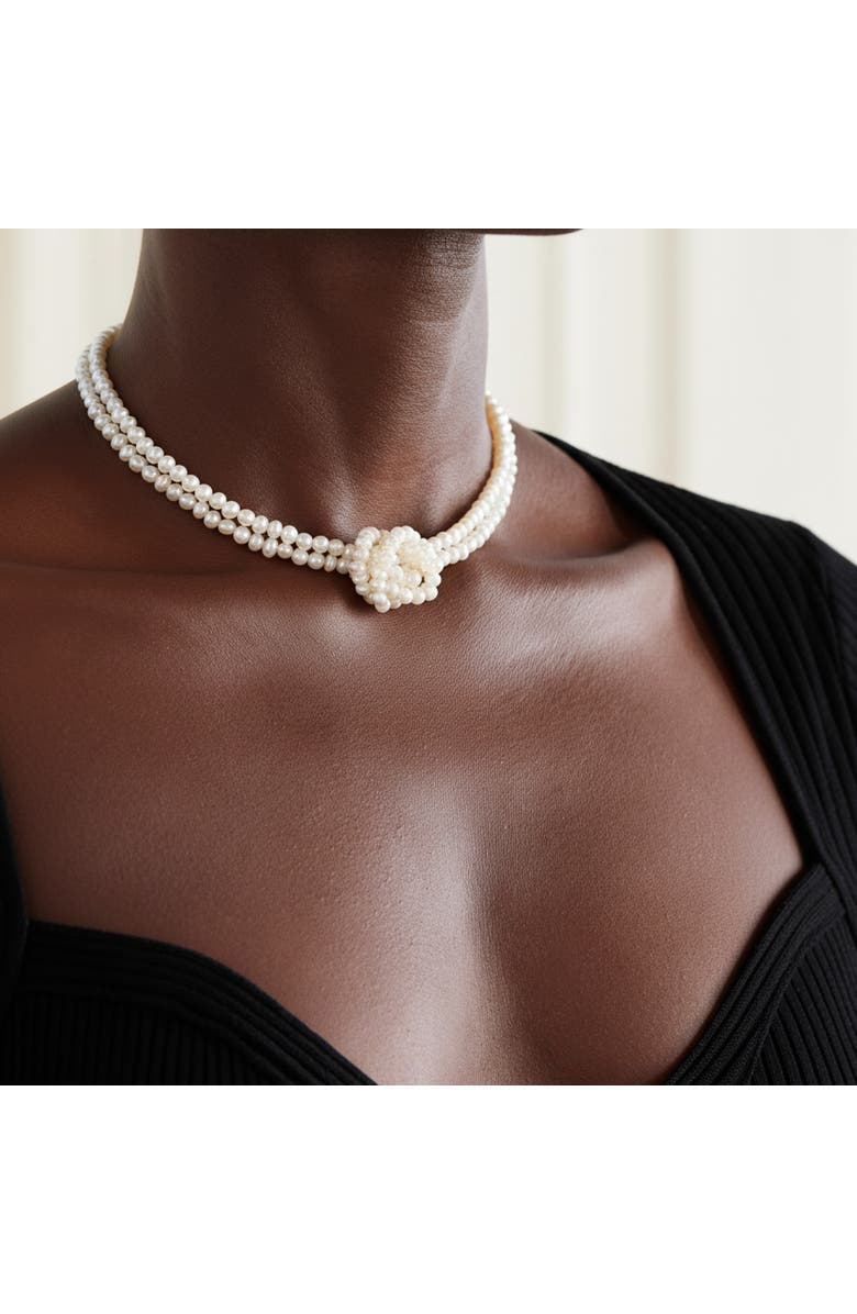 Joey Baby Freshwater Pearl Layered Statement Necklace, Alternate, color, Metallic Gold