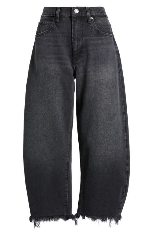 Frame The Bubble Raw Hem Crop Baggy Jeans