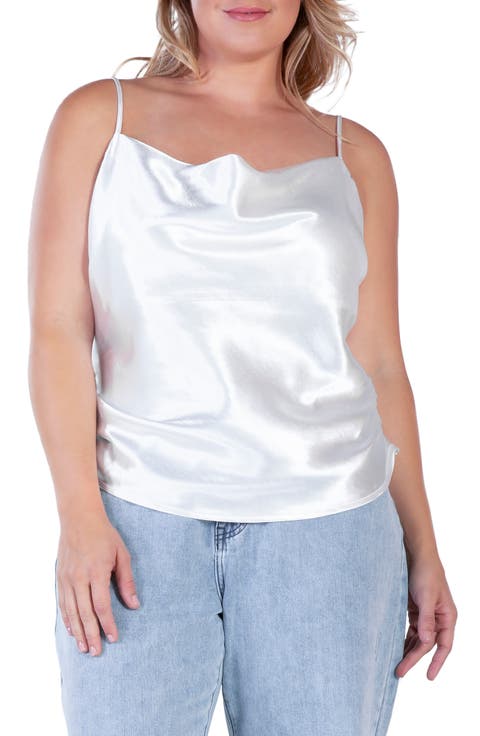Cowl Neck Satin Camisole (Plus Size)