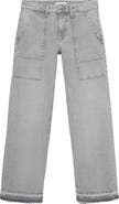 MANGO TEEN Studded Release Hem Culotte Wide Leg Jeans
