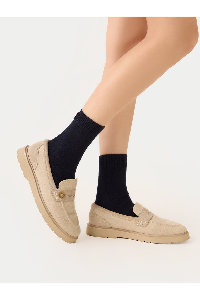 Unisex Cashmere Jersey Knit Bed Socks, Alternate, color, navy blazer