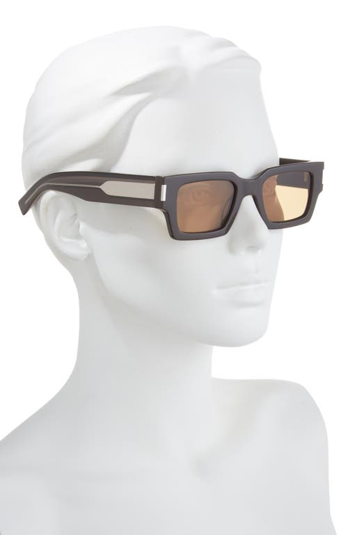 Saint Laurent 50mm Rectangular Sunglasses In Brown