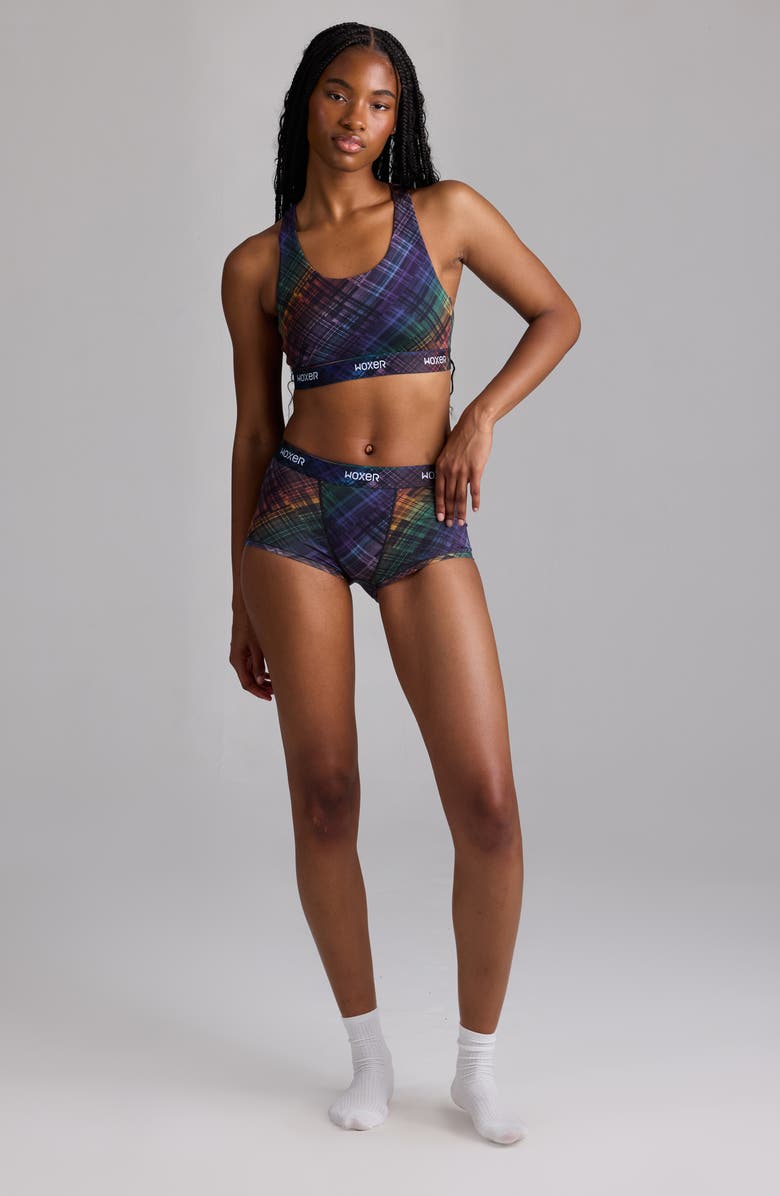 Woxer Bold Ultrasoft Boyshorts, Alternate, color, Pride Plaid