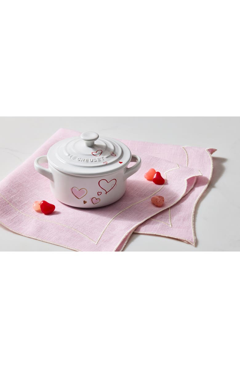 Le Creuset Mon Coueur Mini Cocotte, Alternate, color, White