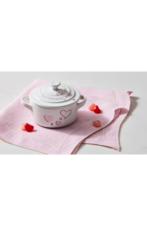 Le Creuset Stoneware Mon Coeur Classic Round Mini Cocotte In White
