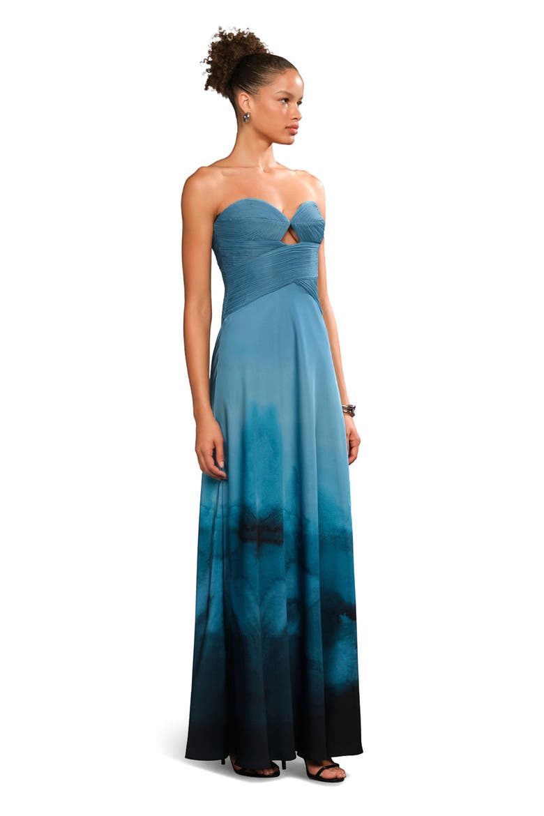 Cova Printed Gown, Alternate, color, River Walk