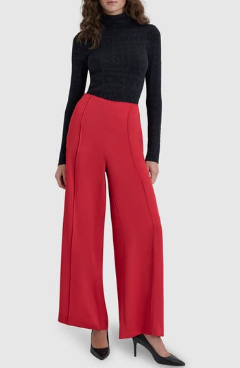 DKNY Pintuck Wide Leg Pants | Nordstromrack