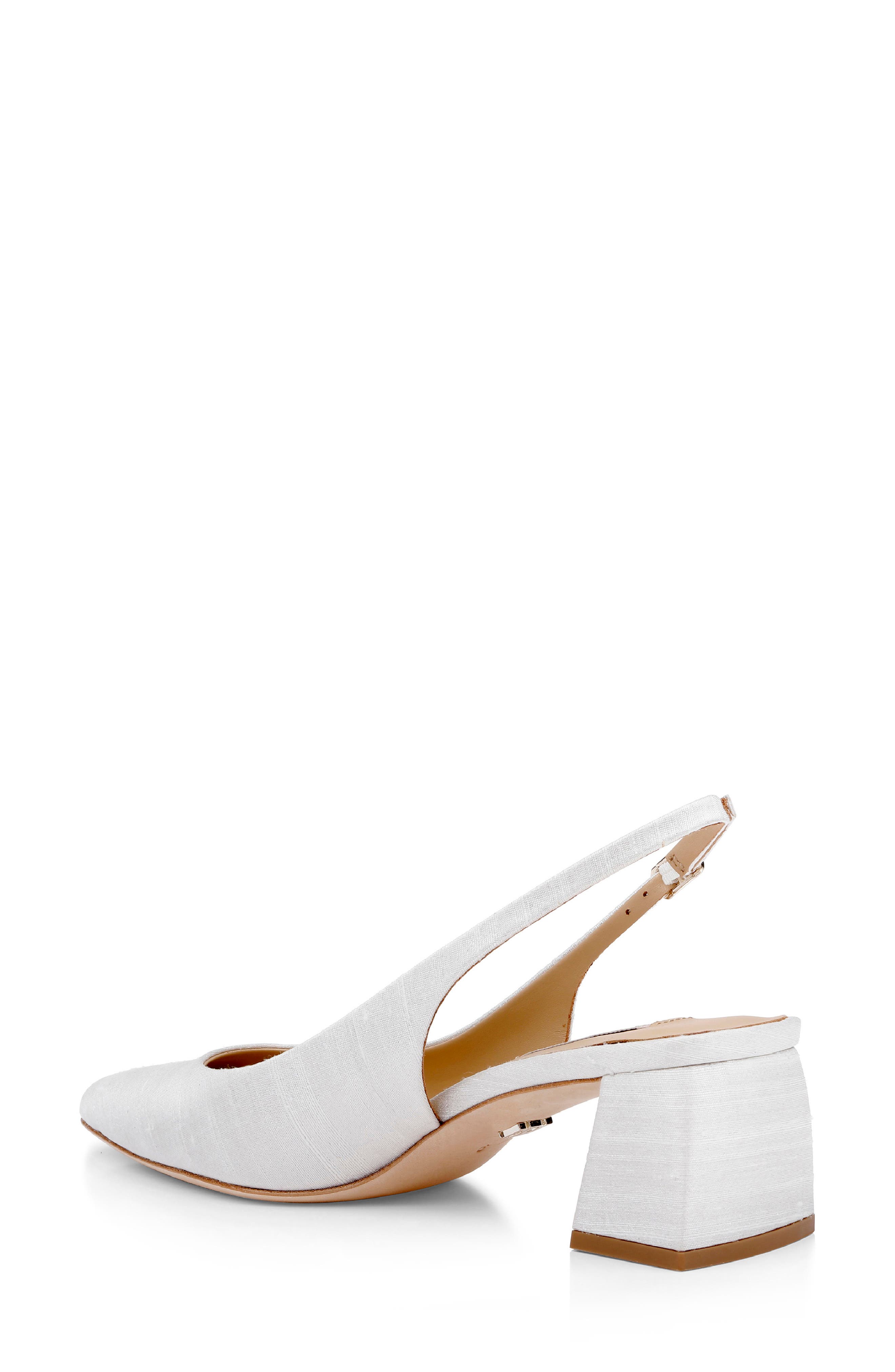 Oaklee Block Heel Slingback Pump, Alternate, color, IVORY SILK