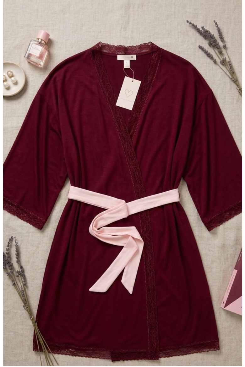 Yummy Jersey Cozy Robe, Alternate, color, Ruby