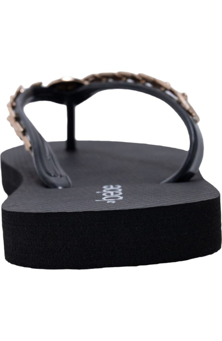 bebe Lion Charm Thong Flip Flop, Alternate, color, Black