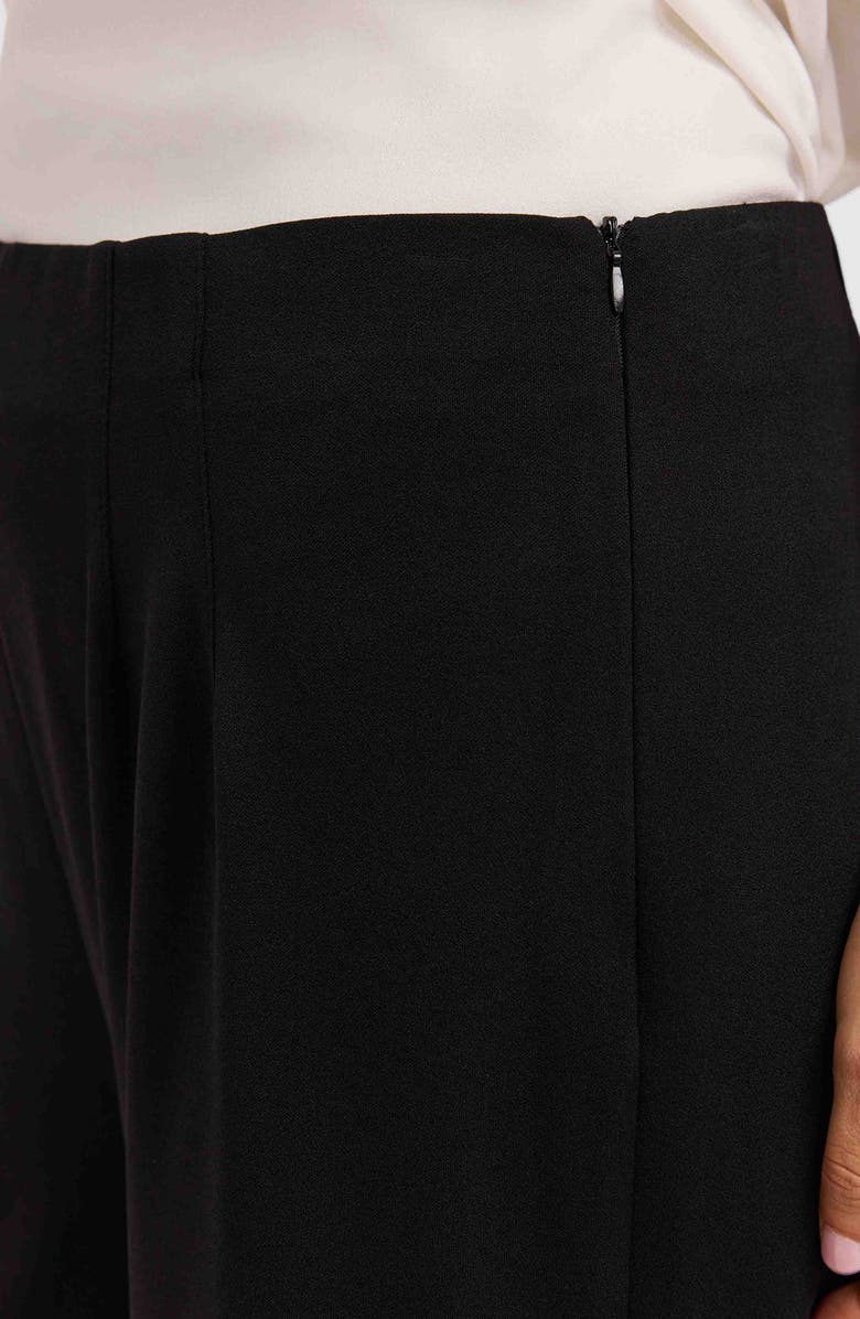 Foxcroft Arlette Wide Leg Crop Crepe Pants, Alternate, color, Black