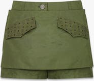 MCM Skirt-Layered Shorts in ECONYL® and Monogram Print Leather
