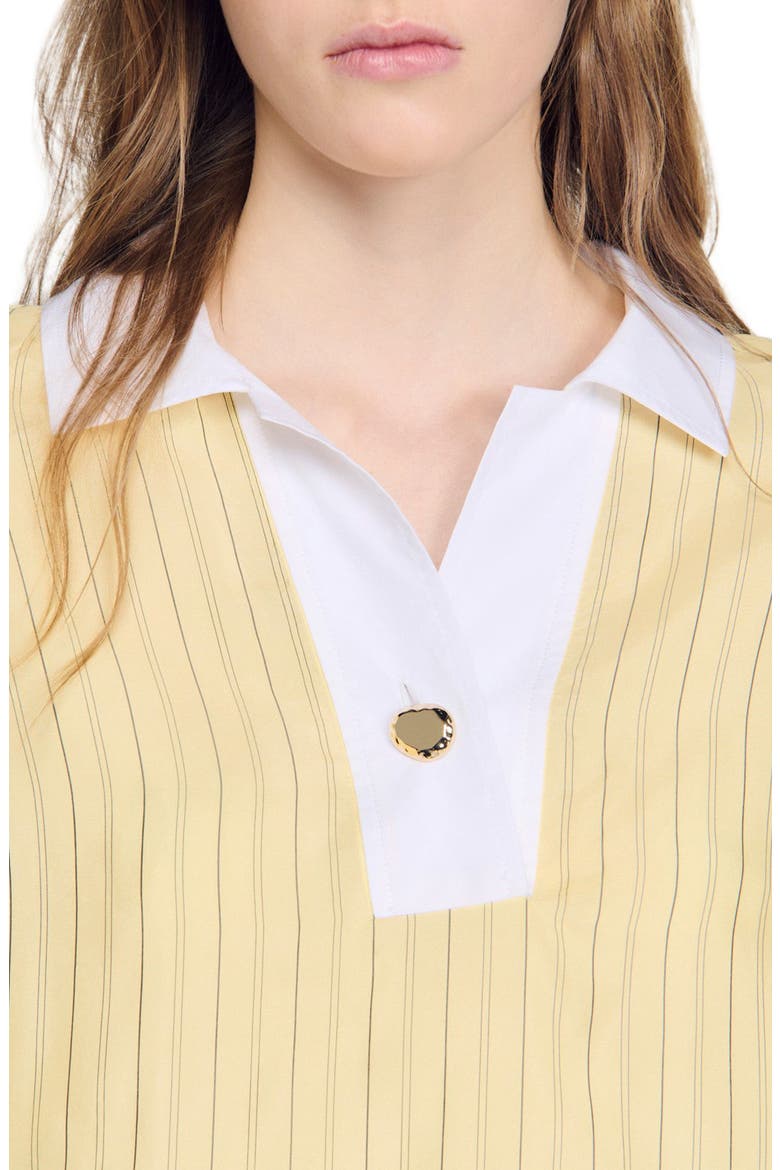 Striped cotton top, Alternate, color, Yellow