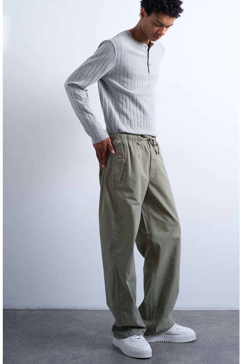 Baggy Canvas Trousers, Alternate, color, KHAKI