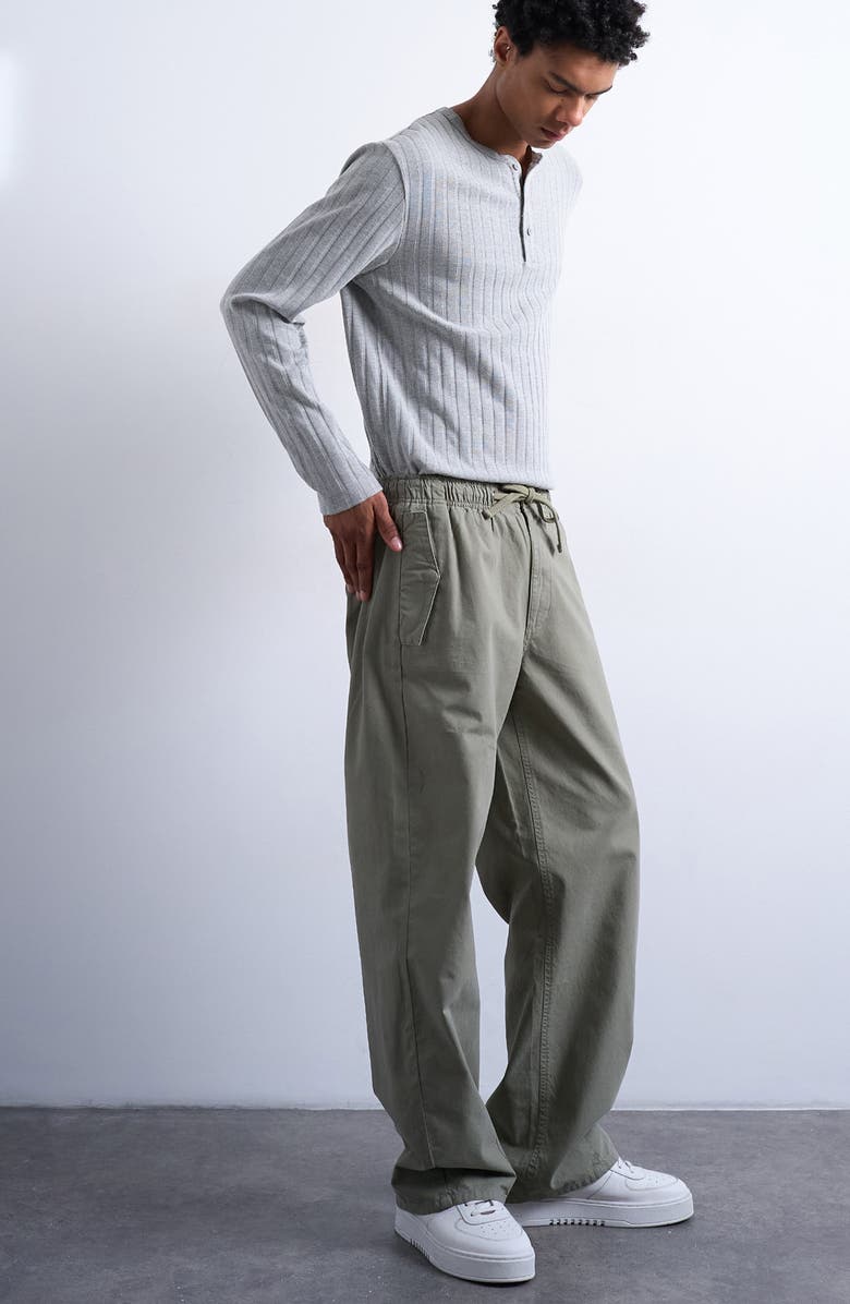 Topman Baggy Canvas Trousers, Alternate, color, Khaki