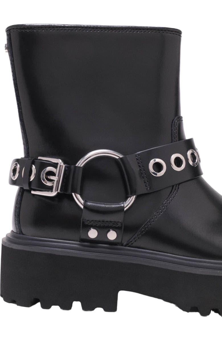 maje Leather biker boots, Alternate, color, Black