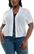Nina Leonard Open Front Crochet Bolero