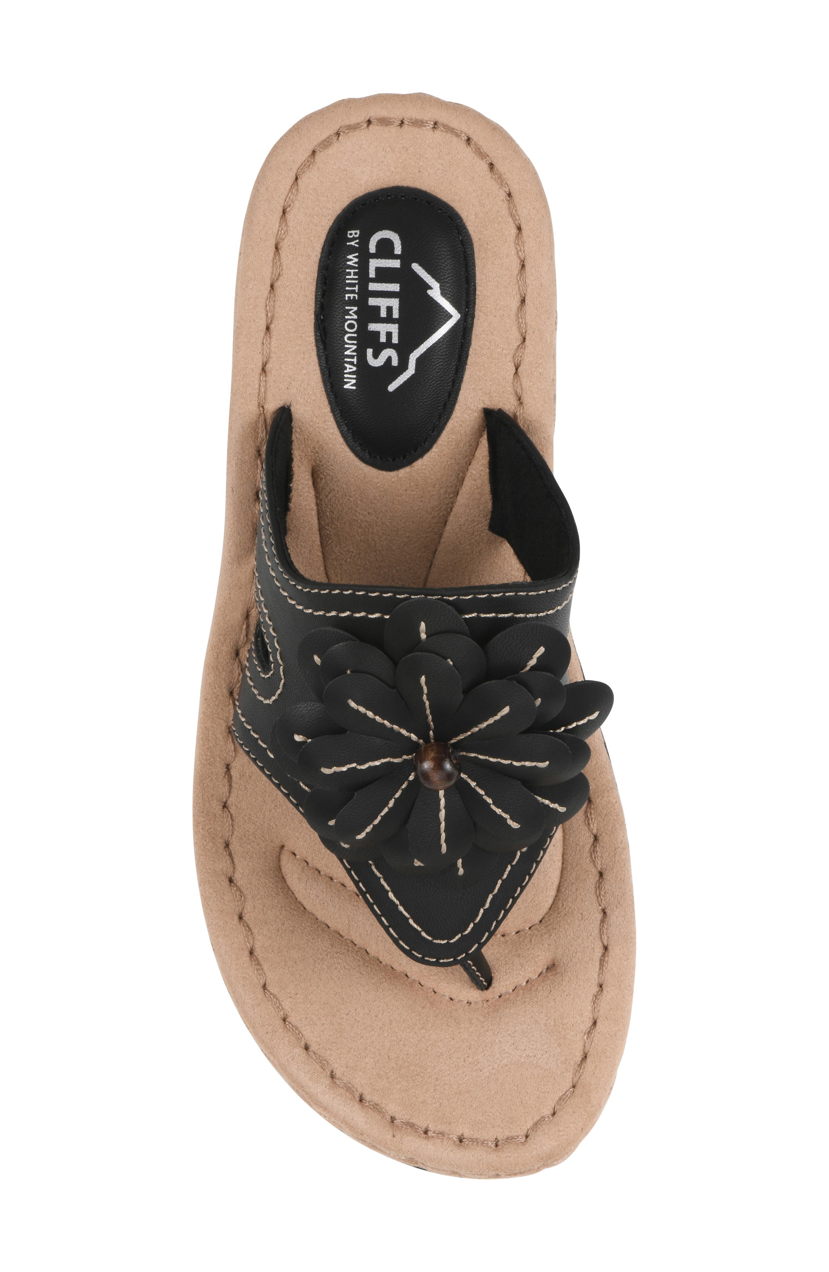 CLIFFS BY WHITE MOUNTAIN Cashlyn Floral Mini Wedge Sandal - Wide Width Available, Alternate, color, 